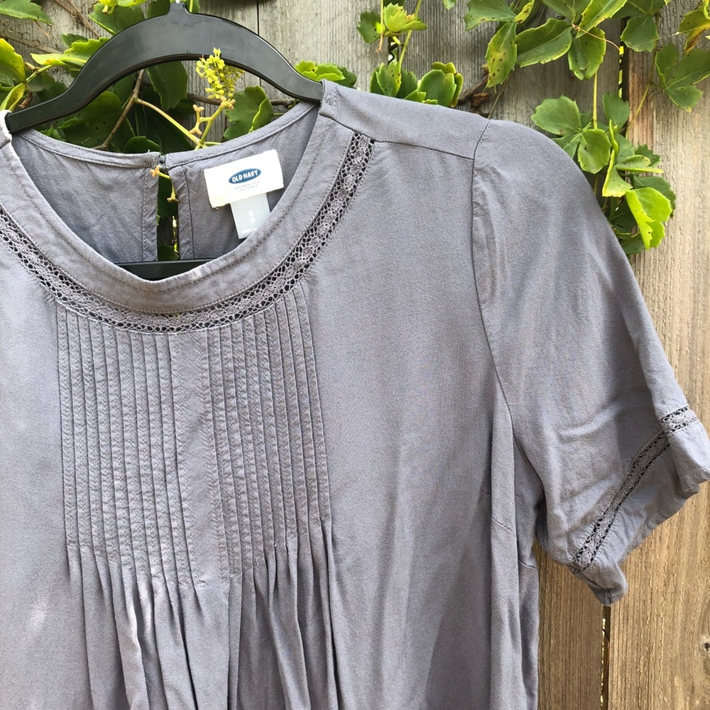 Pleated Embroidered Dress